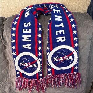 NASA Blue Red Logo Scarf - Men’s Space Exploration Accessory